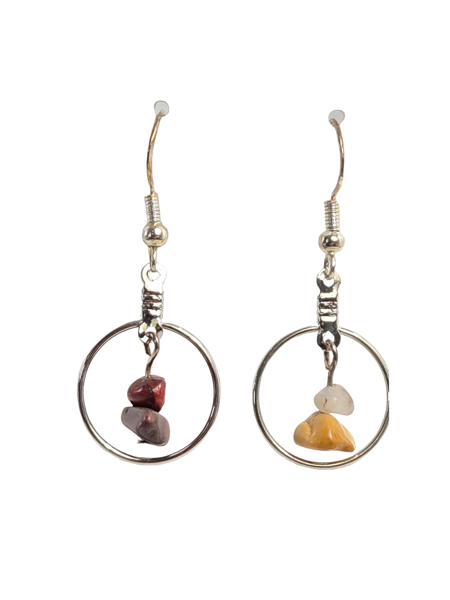 Gemstone Dangle Hoops