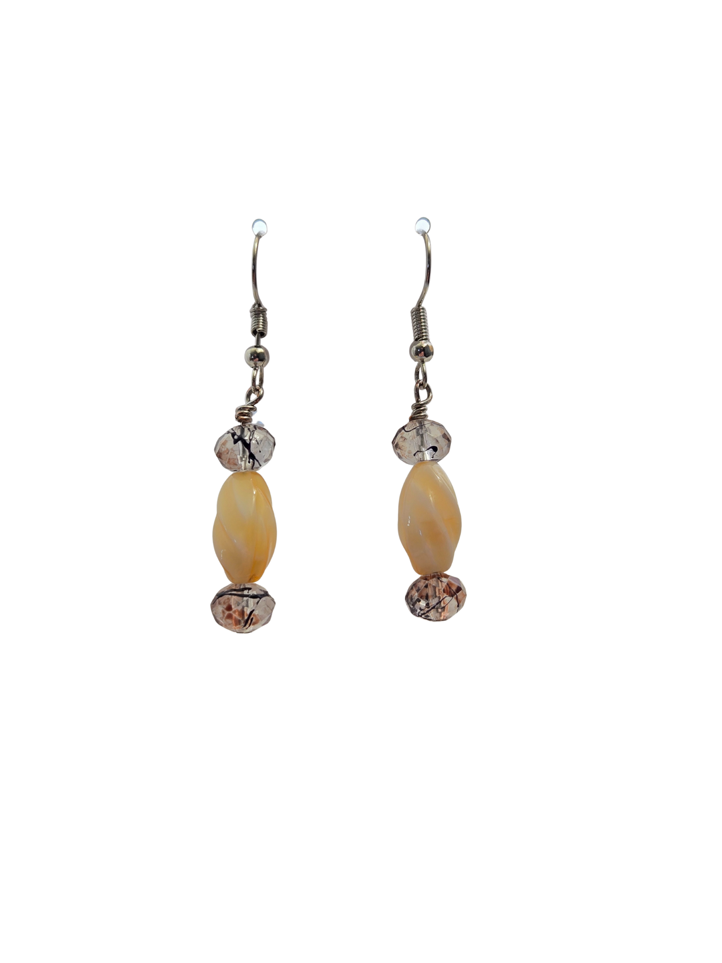 Cream & Brown Speckle Boho Dangle