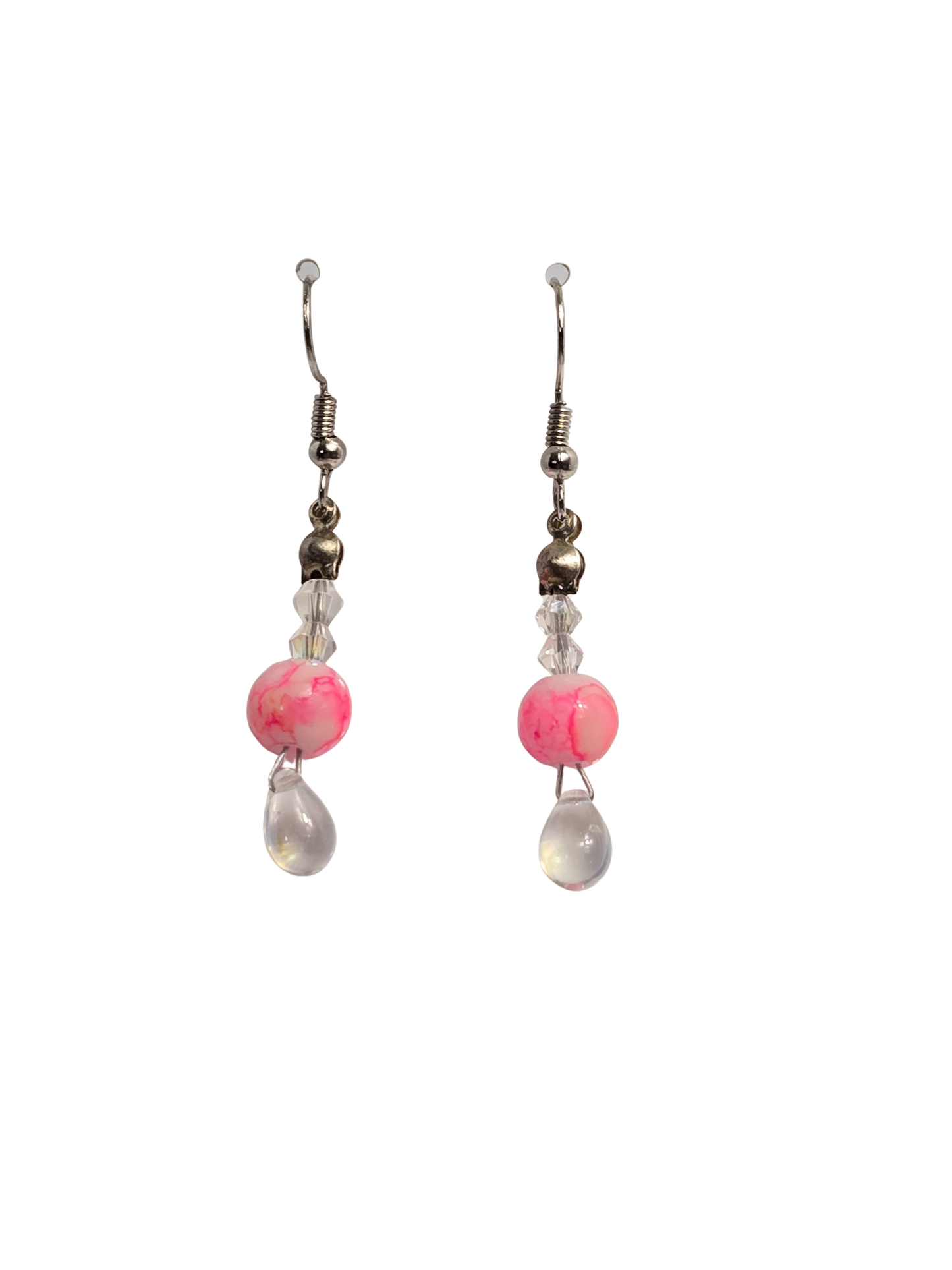 Pink Teardrop Drop Earrings