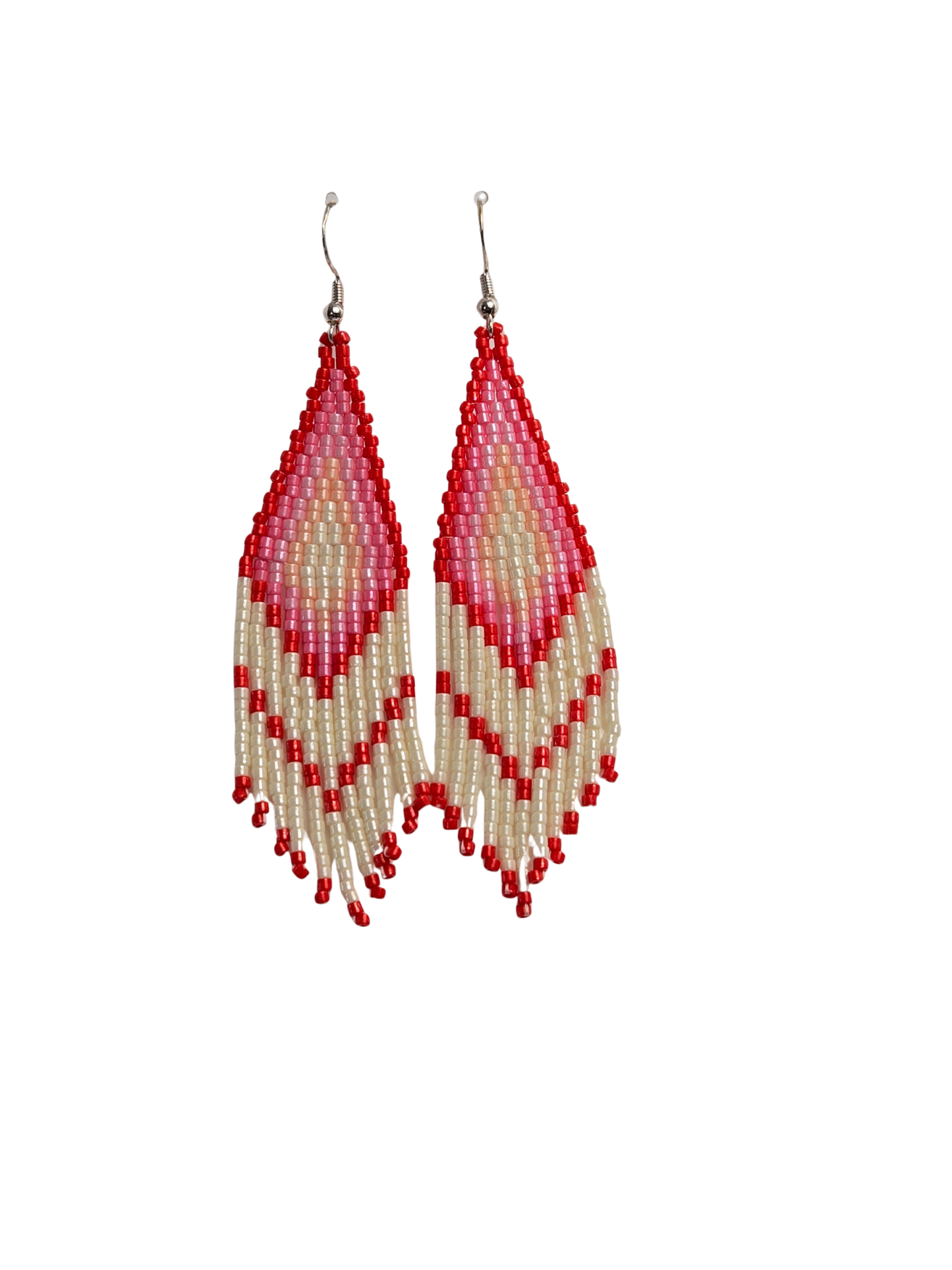 Pink, White & Red Earrings