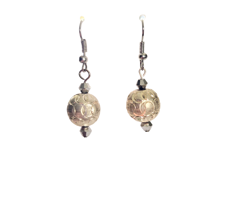 Silver Ball Drop Earrings