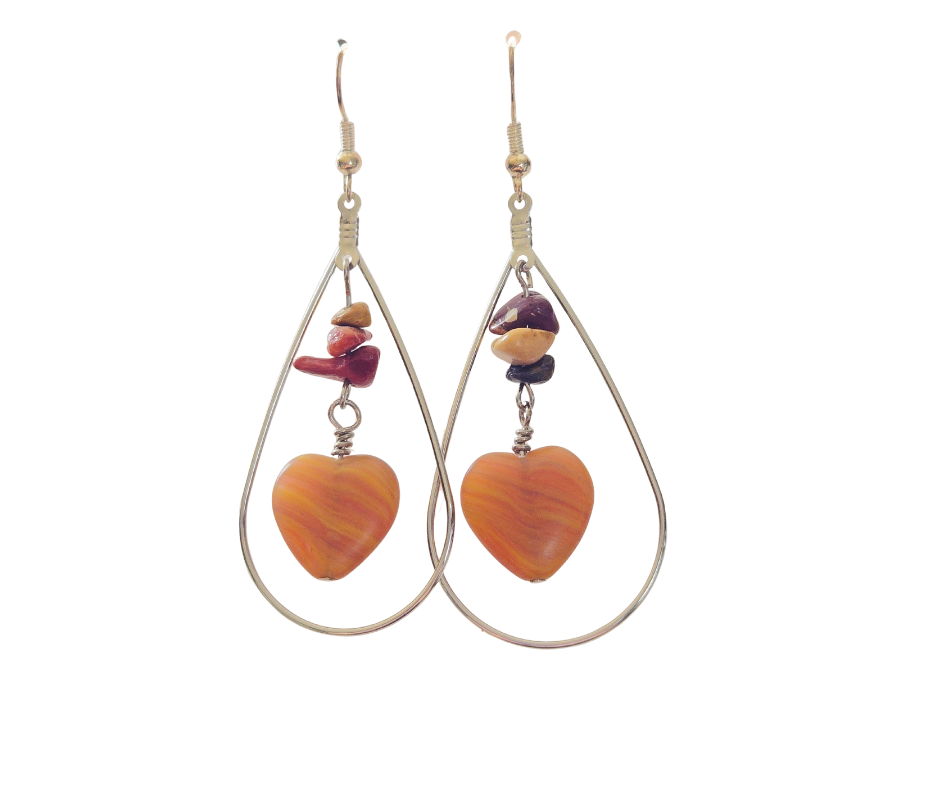 Heart Teardrop Dangle Earrings