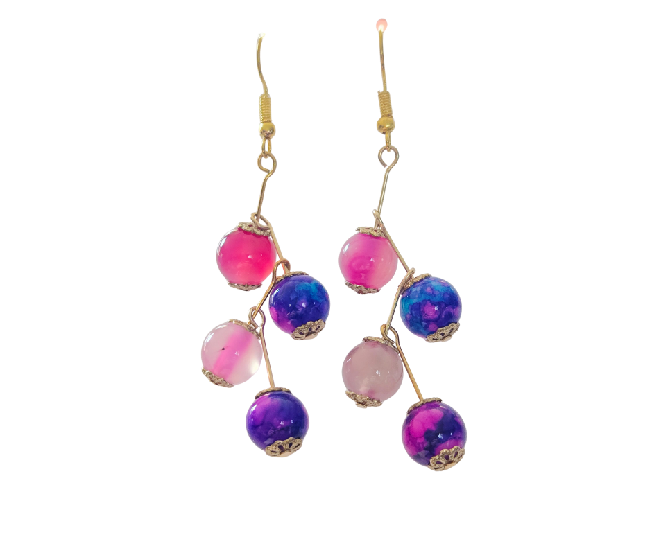 Pink Stair Step Earrings