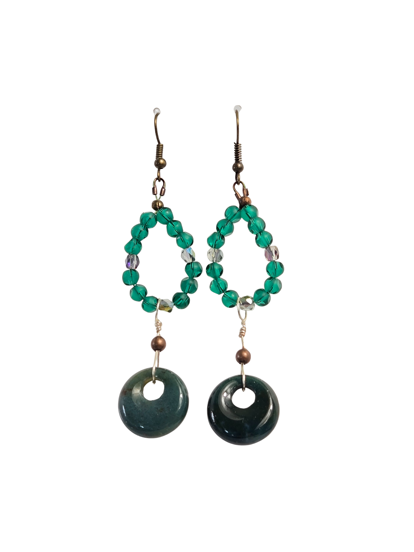 Donut Teardrop Bead Earrings