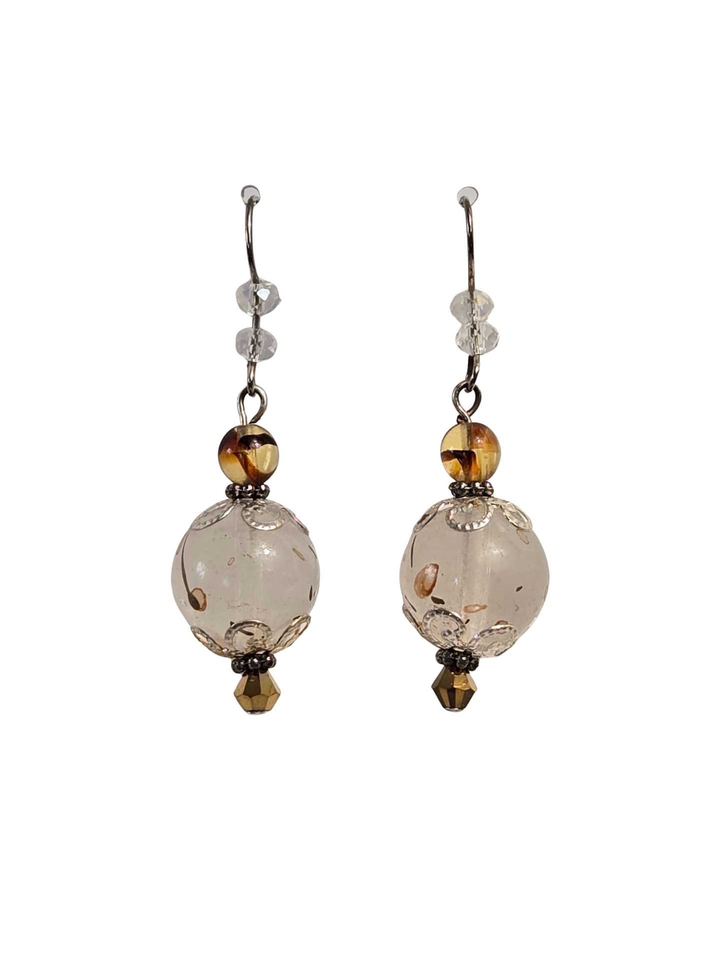 Snowball Bead Drop Earrings