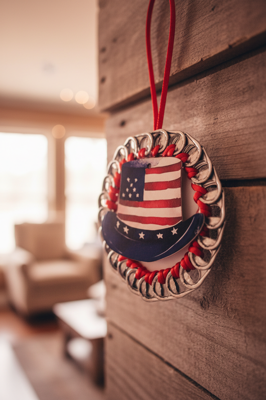 Patriotic Flag Hat Beer Tab Ornament Lifestyle