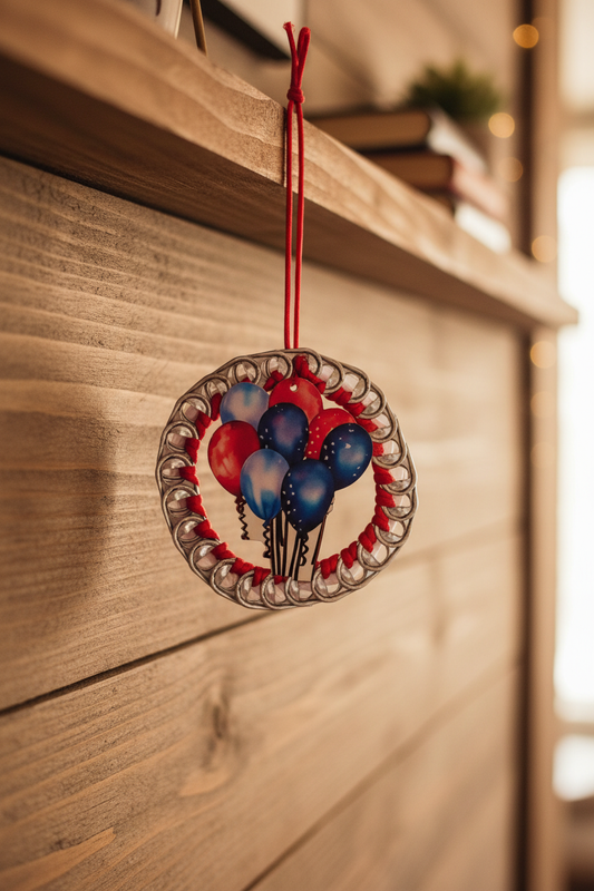 Patriotic Hot Air Balloon Beer Tab Ornament Lifestyle