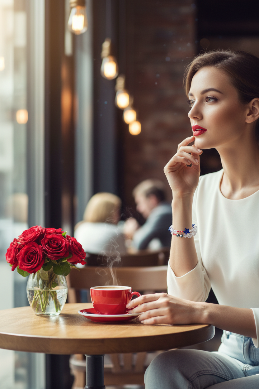 Patriotic Memory Wire Bracelet Café Lifestyle