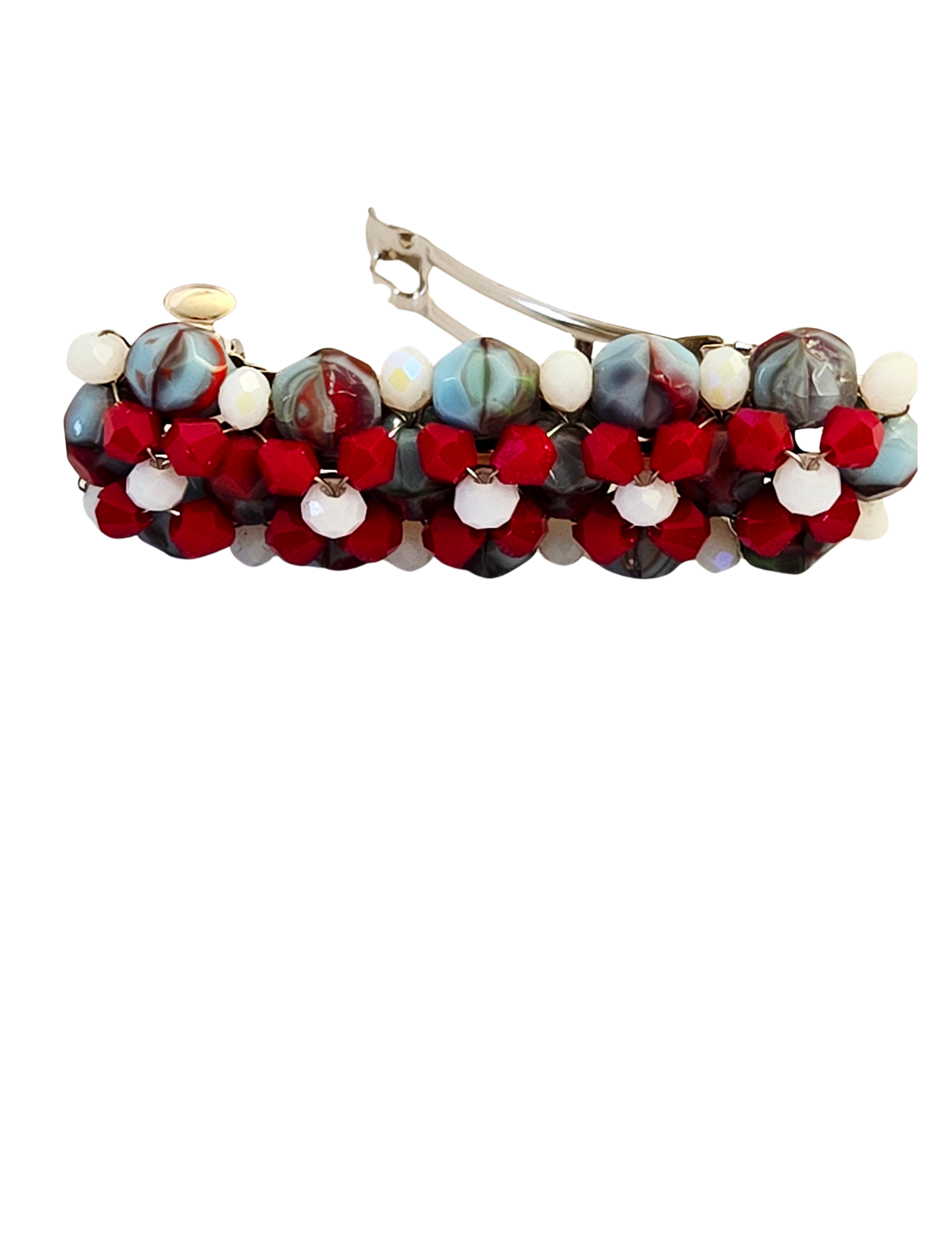 Wire Wrapped Beaded Hair Barrette