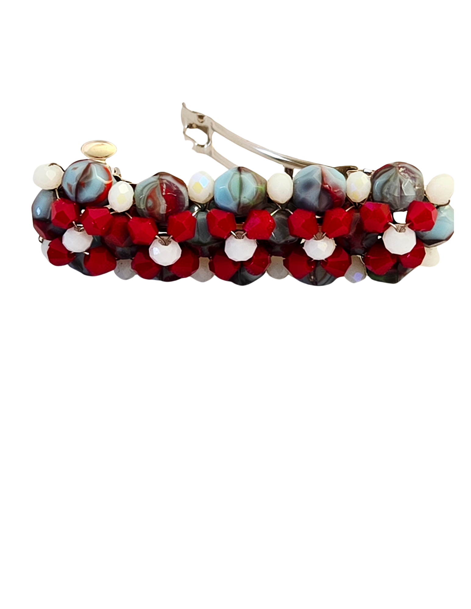 Wire Wrapped Beaded Hair Barrette