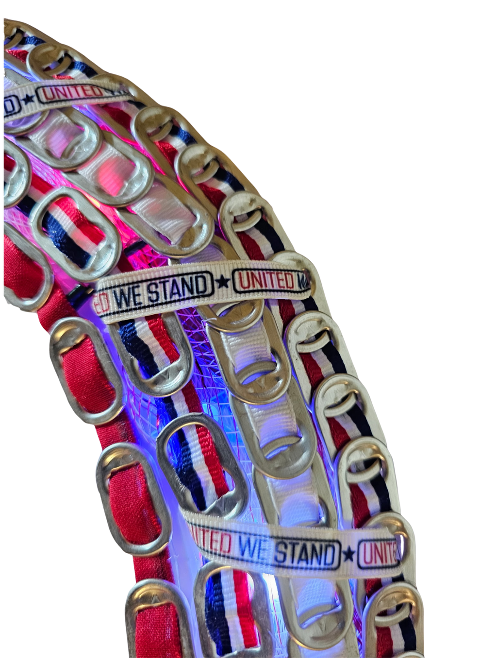 United We Stand Patriotic Beer Tab Wreath