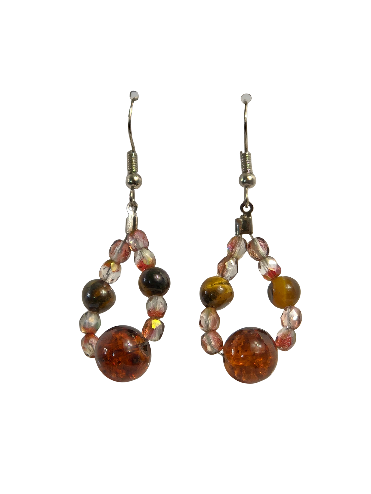 Beaded Teardrop Drop Earrings – Red or Green