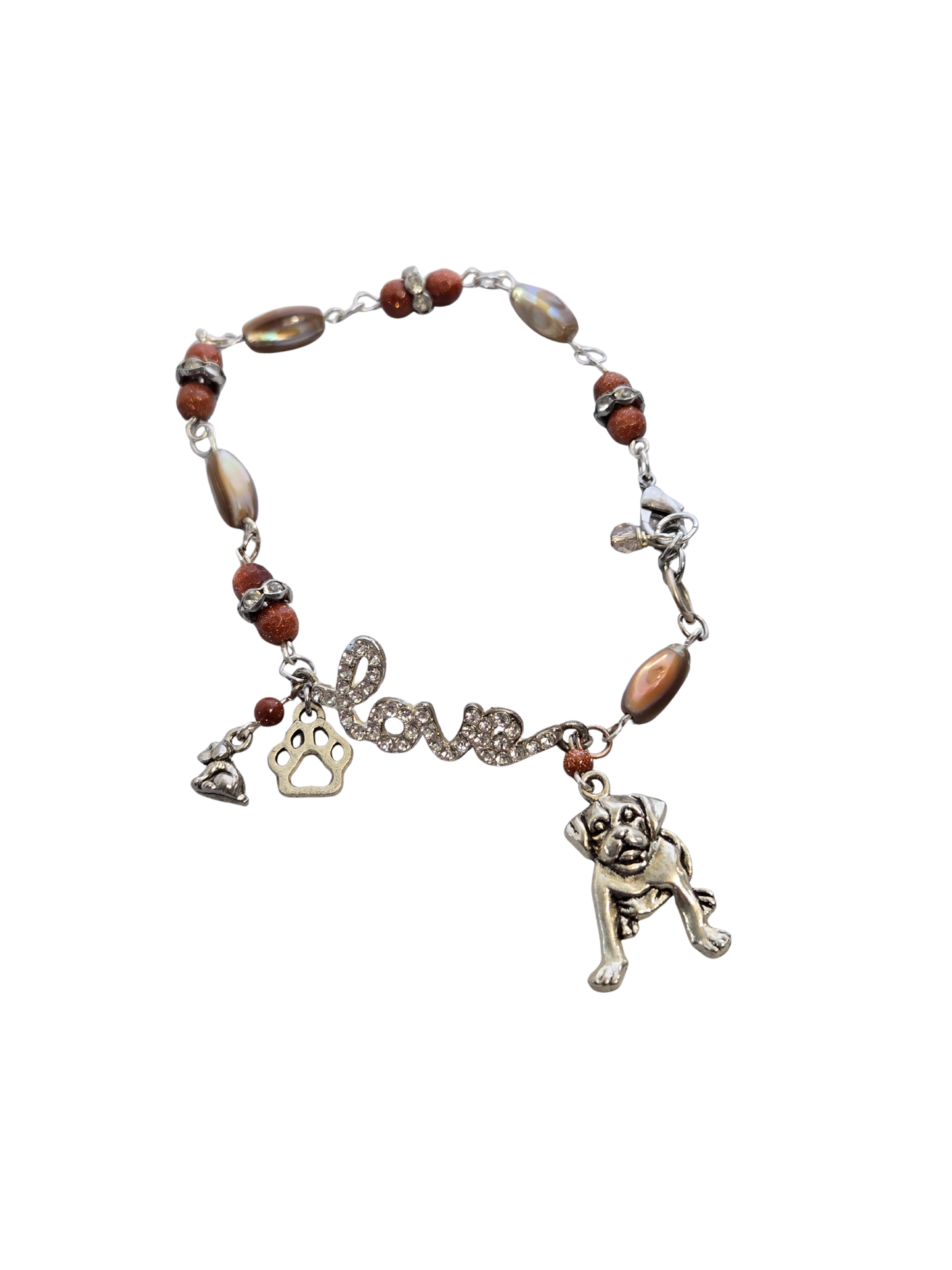 Puppy & Paw Charm Anklet | Handmade Dog Lover Beach Jewelry