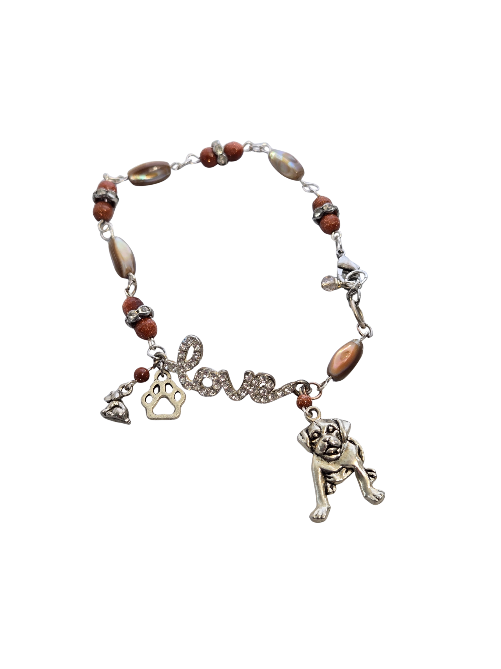 Puppy & Paw Charm Anklet | Handmade Dog Lover Beach Jewelry