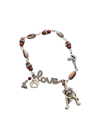Puppy & Paw Charm Anklet | Handmade Dog Lover Beach Jewelry