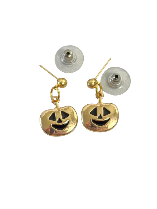 Gold Pumpkin Stud Earrings