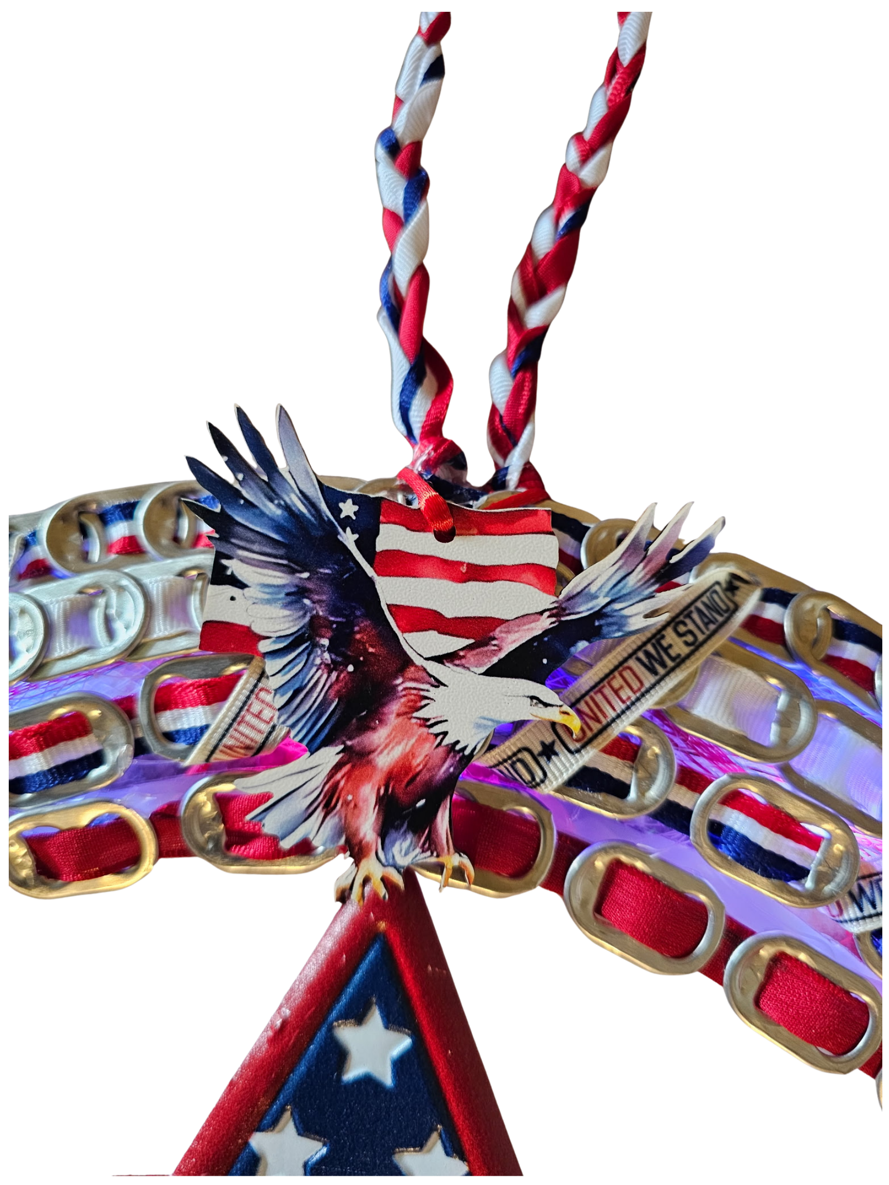 United We Stand Patriotic Beer Tab Wreath