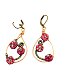 Wire-Wrapped Floral Drop Earrings