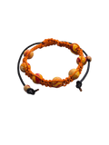 Orange Macramé & Wood Bead Bracelet | Unisex Adjustable Handmade Jewelry