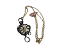 Collar con cuentas de vidrio en espiral envueltas en alambre negro – 18½" Cierre magnético