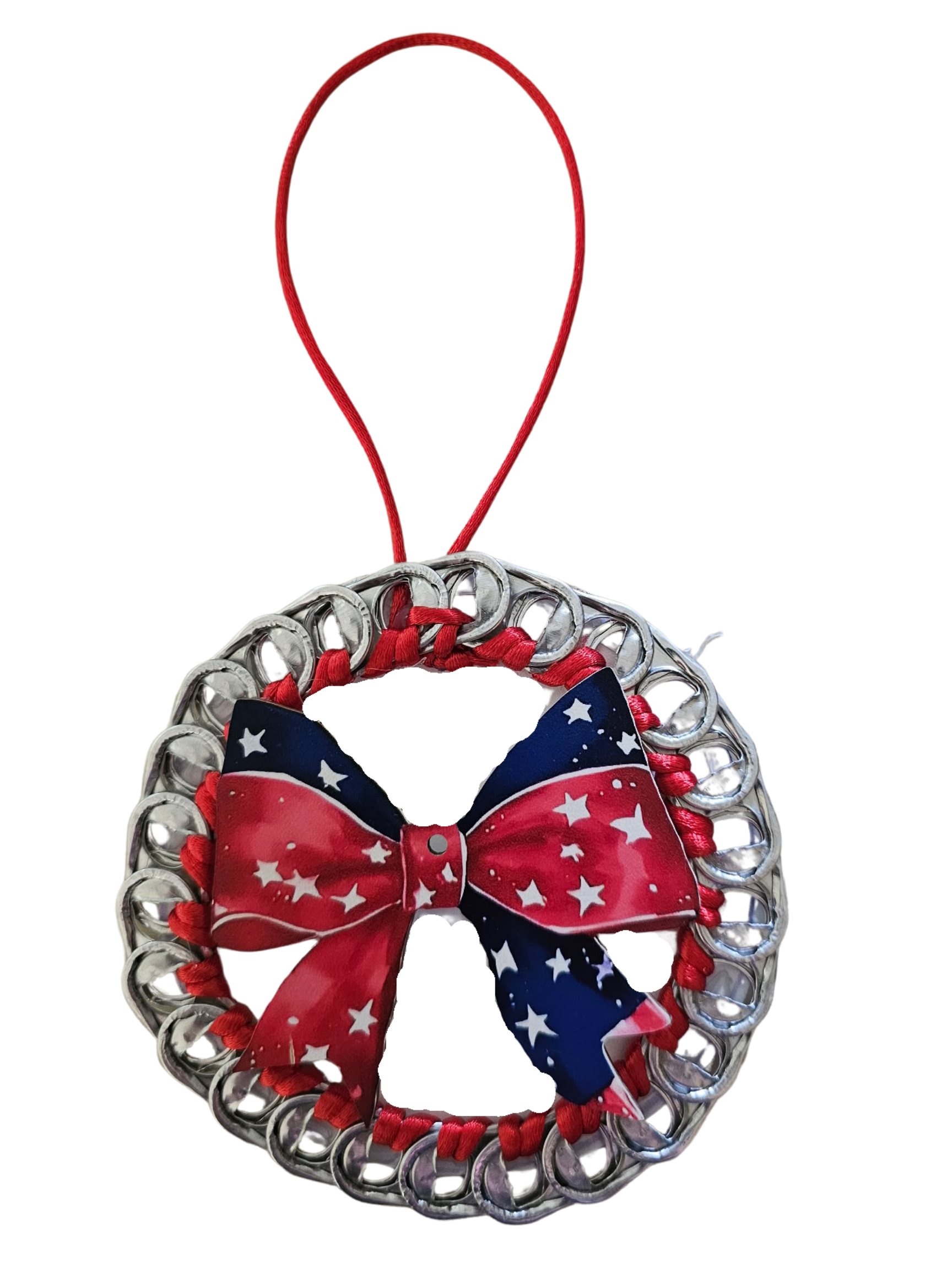 Red, White & Blue Ribbon Beer Tab Ornament