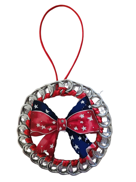 Red, White & Blue Ribbon Beer Tab Ornament