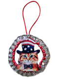Patriotic Kitty Beer Tab Ornament