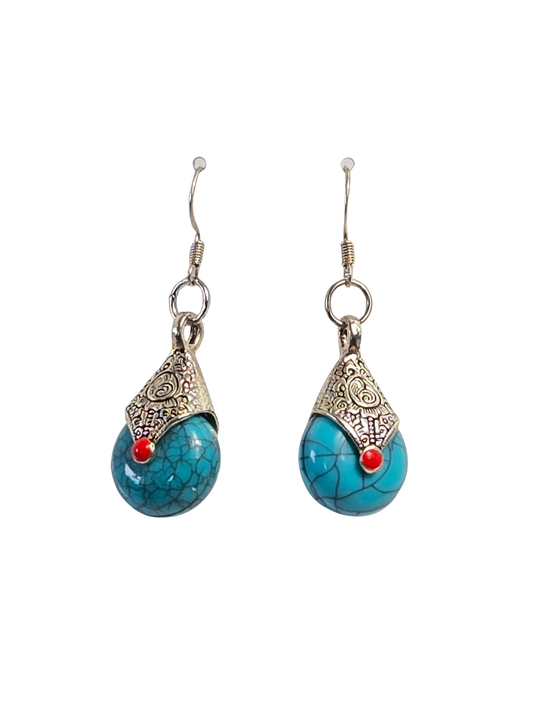 Turquoise Teardrop Dangle Earrings