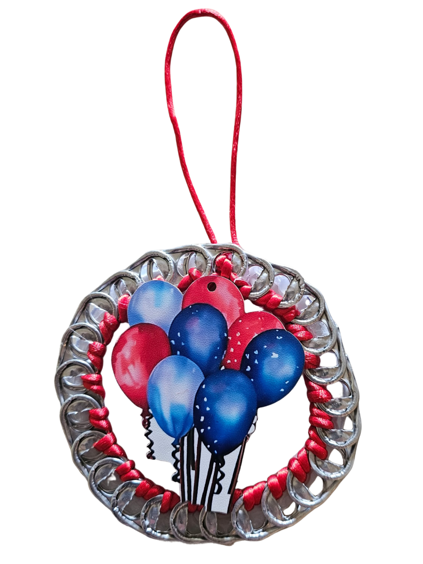 Patriotic Hot Air Balloon Beer Tab Ornament