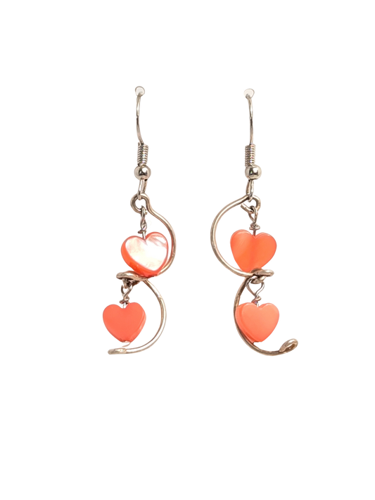 Pink Heart Earrings