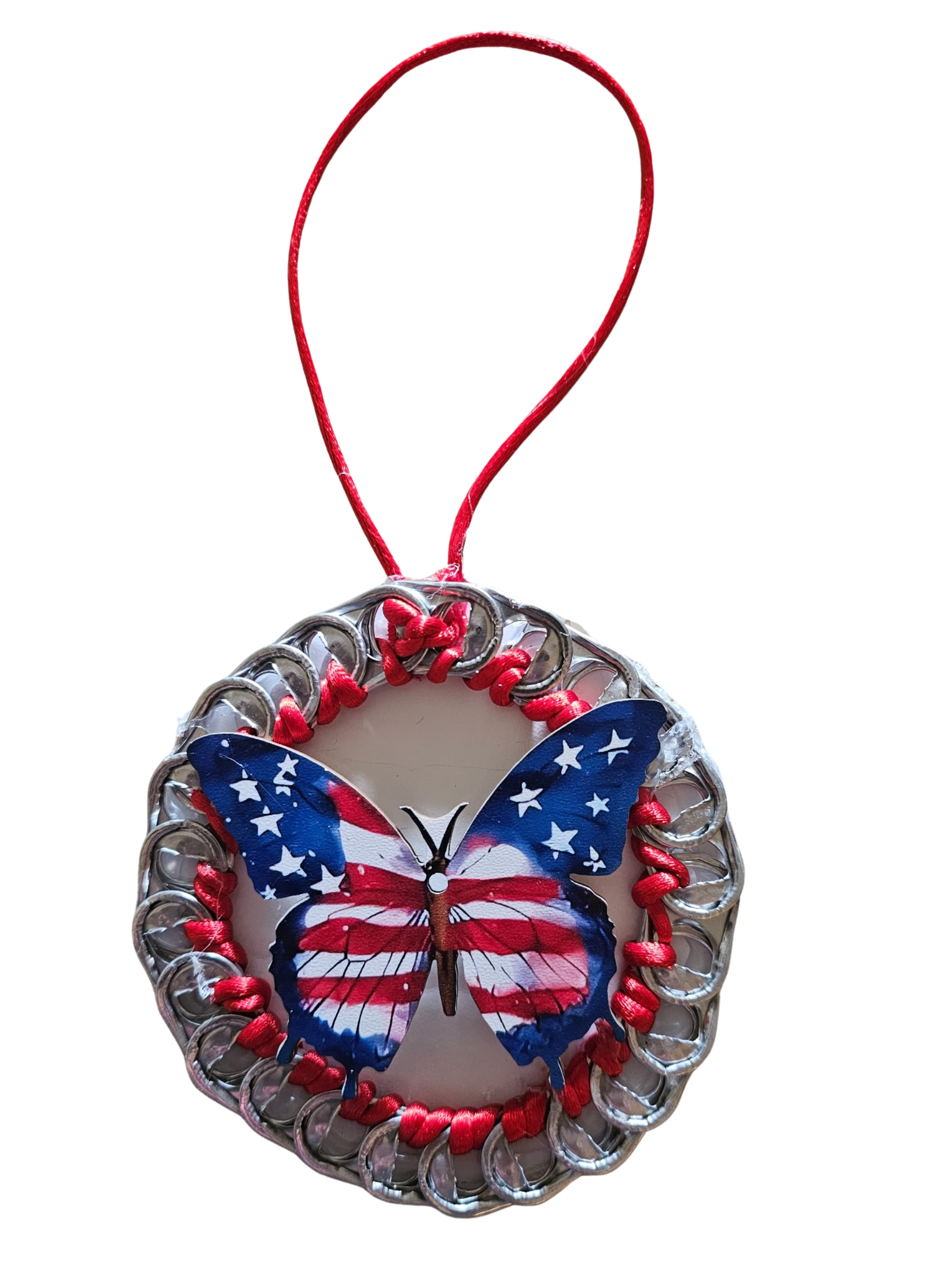 Patriotic Butterfly Beer Tab Ornament