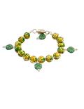 Aventurine Four-Leaf Clover Wire-Wrapped Bracelet | Handmade Lucky Jewelry