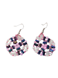 Purple Duo Beaded Dangle Earrings – Handmade Crystal & Glass Bead Jewelry