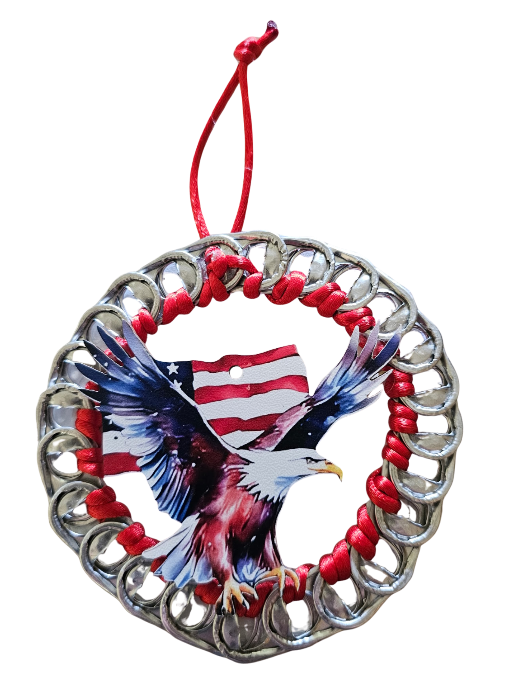Eagle & Flag Beer Tab Ornament