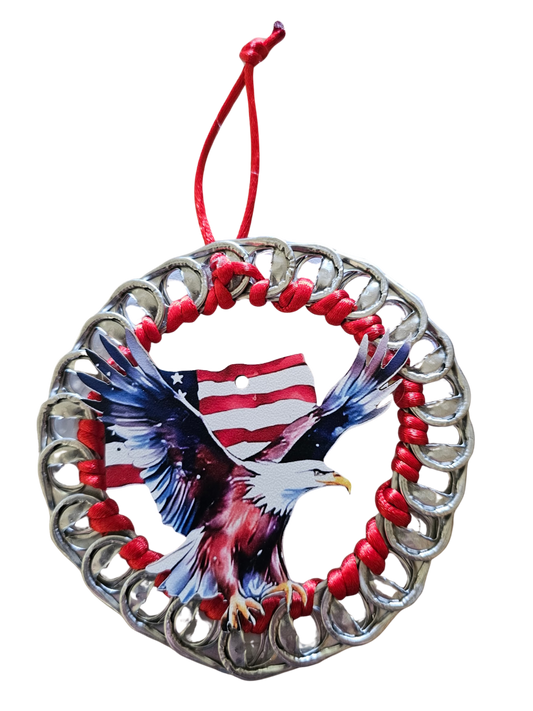 Eagle & Flag Beer Tab Ornament