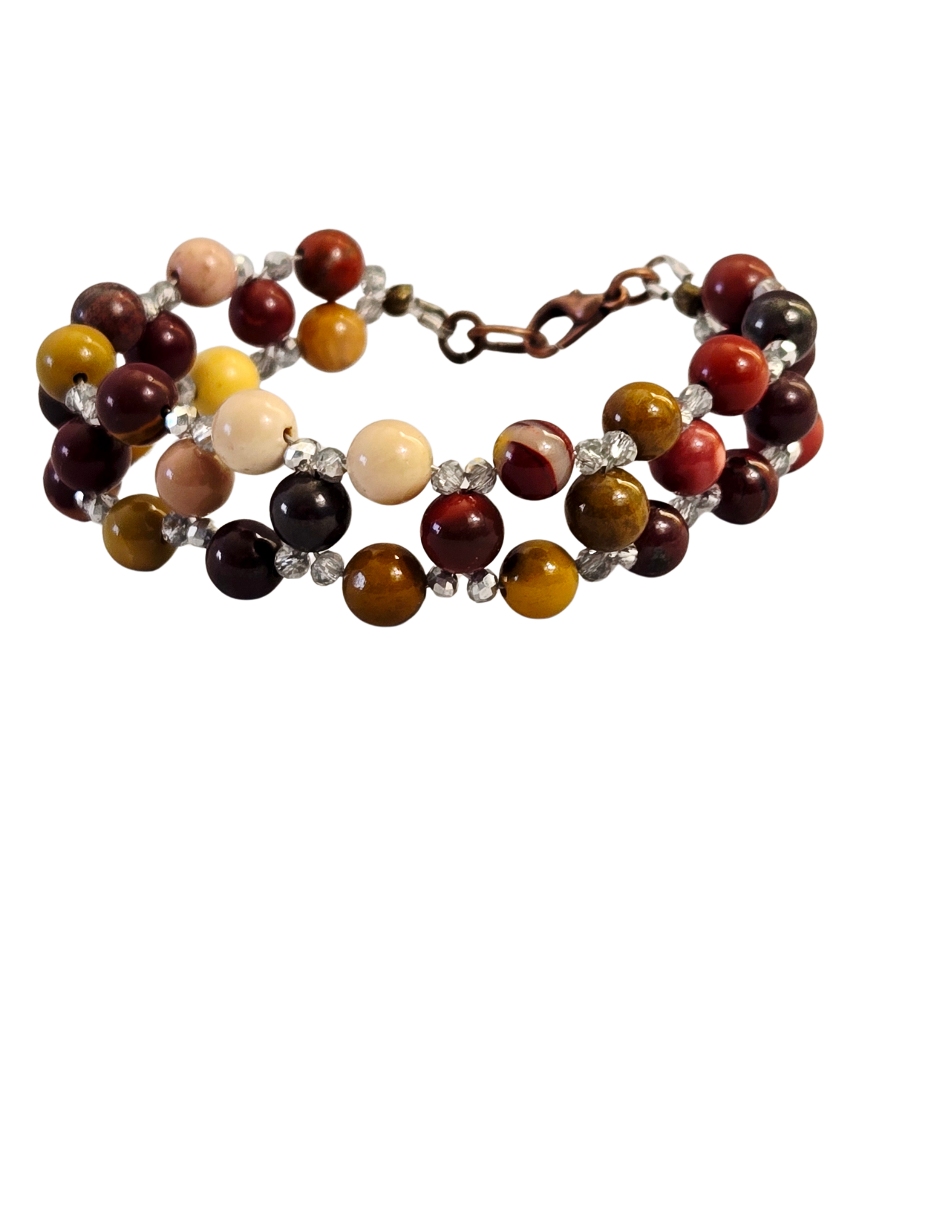 Mookaite Jasper Wire-Woven Bracelet | Handmade Gemstone Jewelry