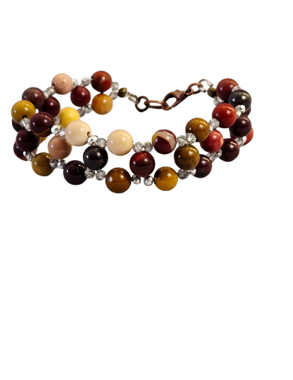 Mookaite Jasper Wire-Woven Bracelet | Handmade Gemstone Jewelry