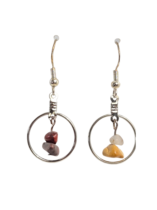 Gemstone Dangle Hoops
