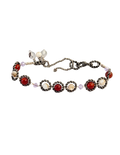 Pulsera de Cornalina y Cuentas de Concha – Eslabones de Alambre Retorcido, Colgantes de Cristal y Ajuste Regulable