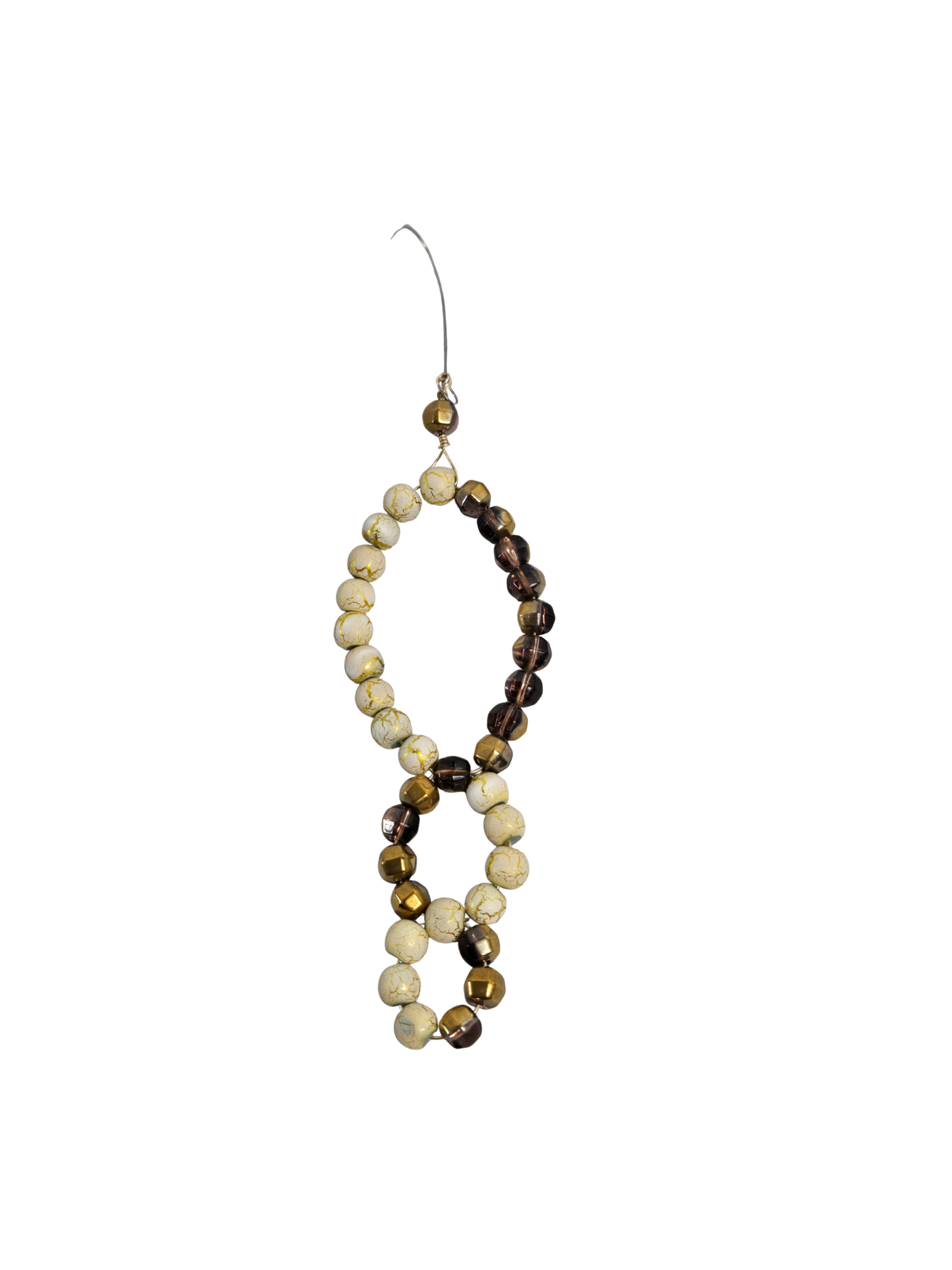 Handmade Oval Beaded Christmas Ornament