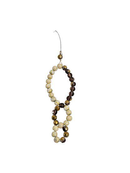 Handmade Oval Beaded Christmas Ornament