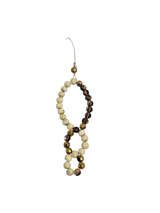 Handmade Oval Beaded Christmas Ornament