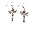 Purple Dragonfly Earrings | Handmade Nature-Inspired Drops