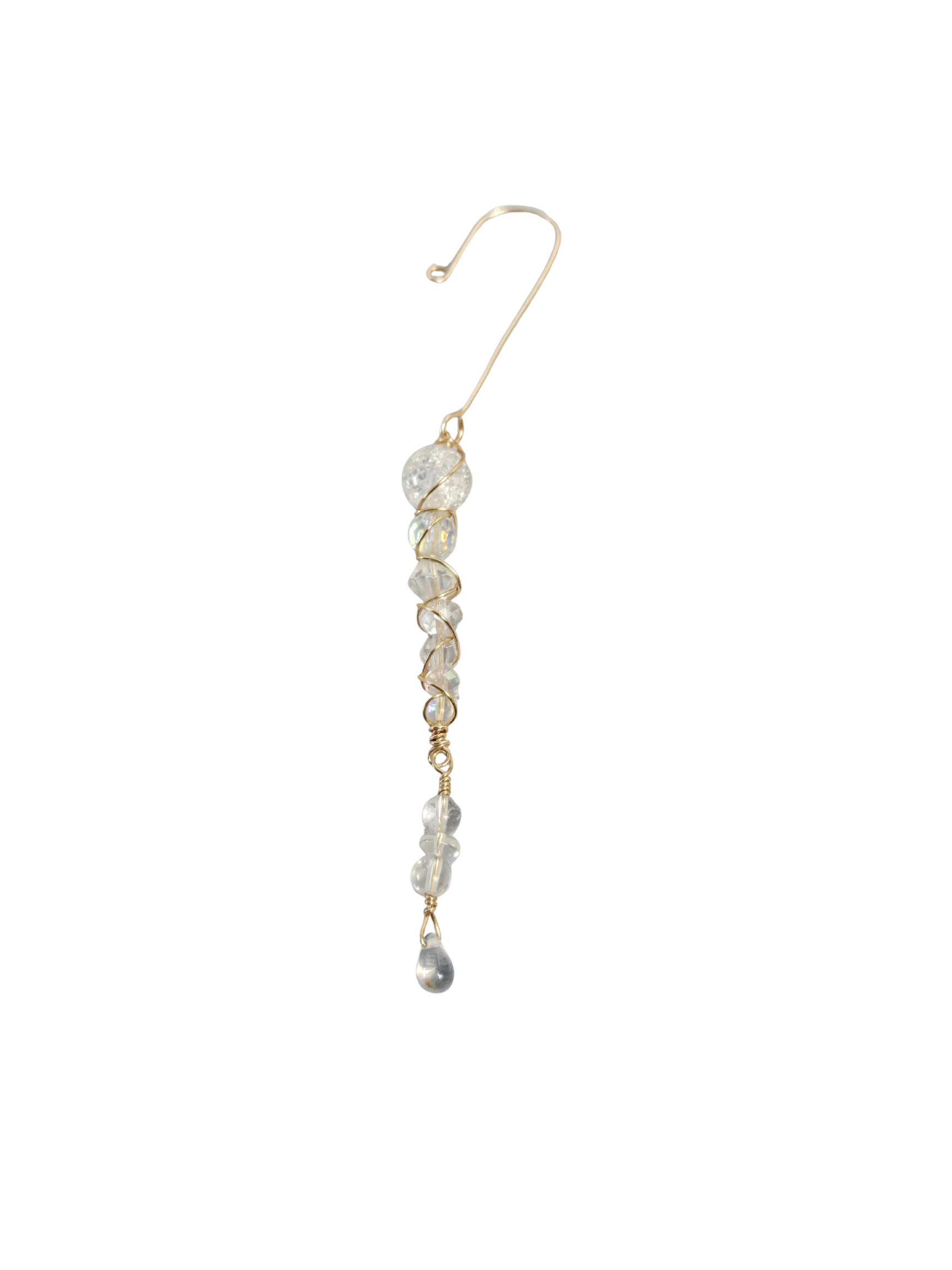 Handmade Icicle-Style Beaded Christmas Ornaments