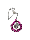 Pink Wire-Wrapped Floral & Crystal Glass Bead Necklace