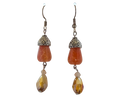 Citrine Crackle & Golden Teardrop Earrings