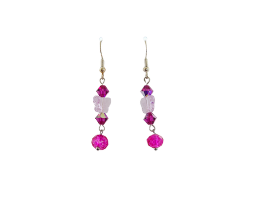 Pink Butterfly Earrings