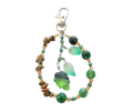 Boho Purse Charm – Unakite & Green Glass Beaded Accessory