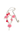 White Quartz & Pink Lotus Flower Necklace – 23" Silver Chain Handmade