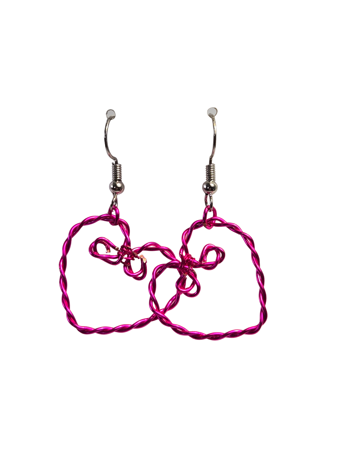 Twisted Wire Heart Earrings